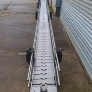 Stainless Steel 4-Meter Slat Conveyor, 150mm Wide