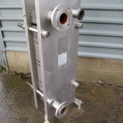 GEA Dairy stainlees steel plate heat exchanger.